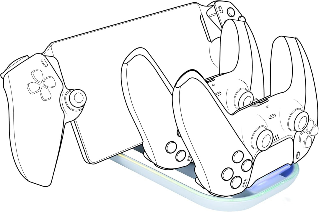 Dual-Halterung für PS5-Controller und Playstation-Portal mit RGB-Anzeigeleuchte. Nacon