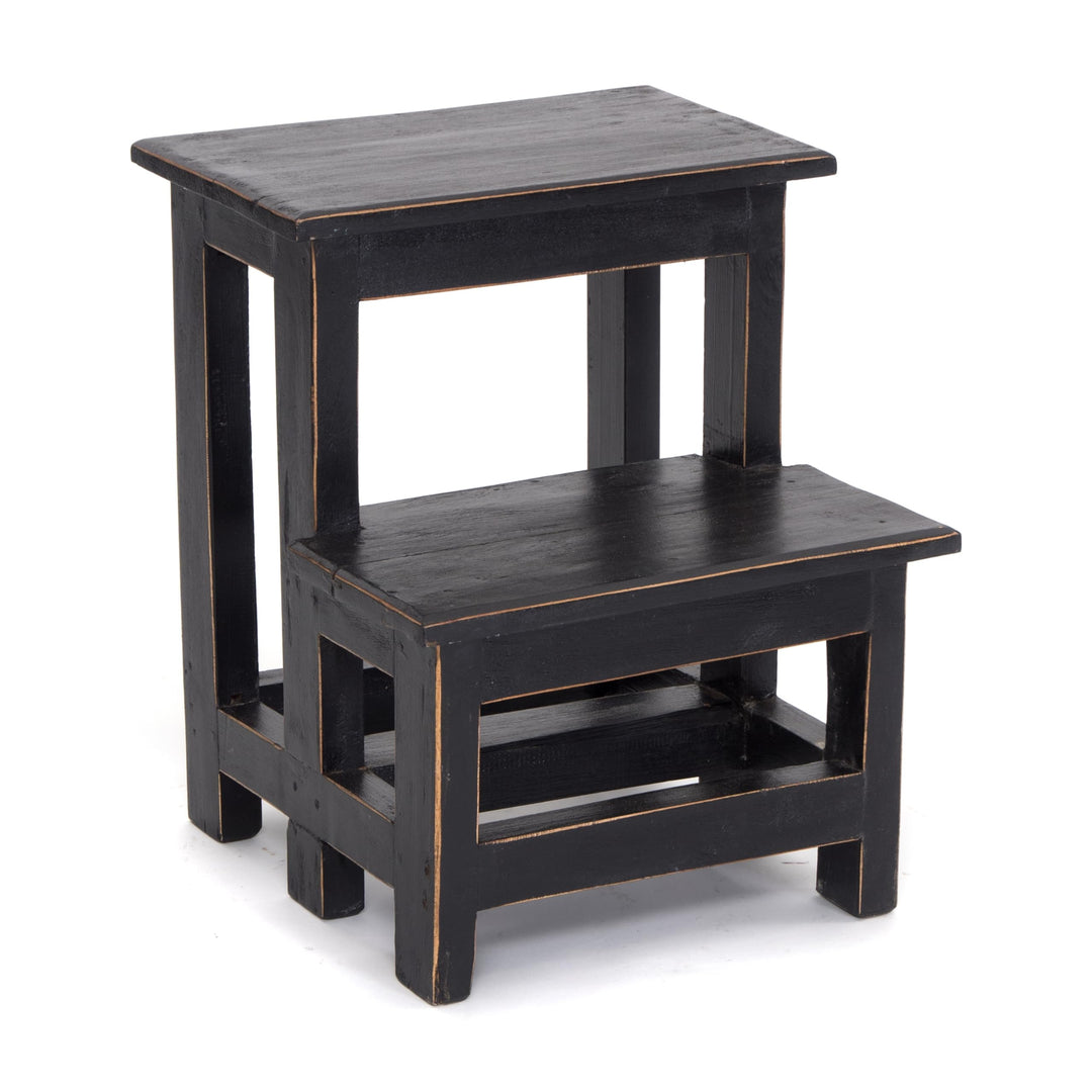 DESIGN DELIGHTS TRITTLEITER Step | 46x37x37 cm (HxBxT), Altholz, zweistufig | Trittleiter, Haushalts