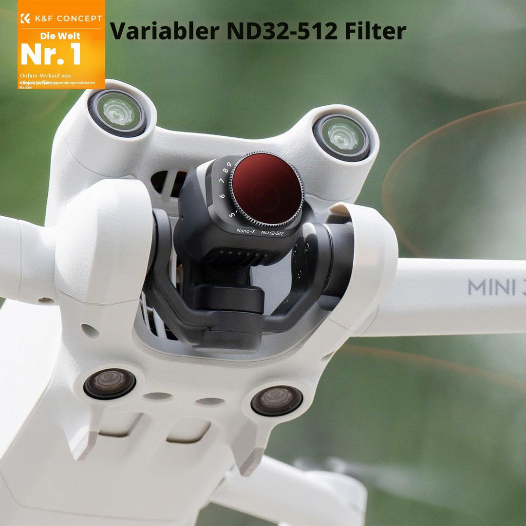 K&F CONCEPT Mini 3,Mini 3 Pro ND Filter, Variabler ND Filter ND32-ND512,5-9 Stop Graufilter kompatib