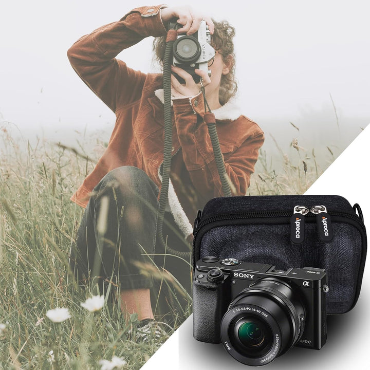 Aproca Hard Storage Travel Protective Case, for Sony Alpha a6000 Mirrorless Digital Camera Dunkelgra