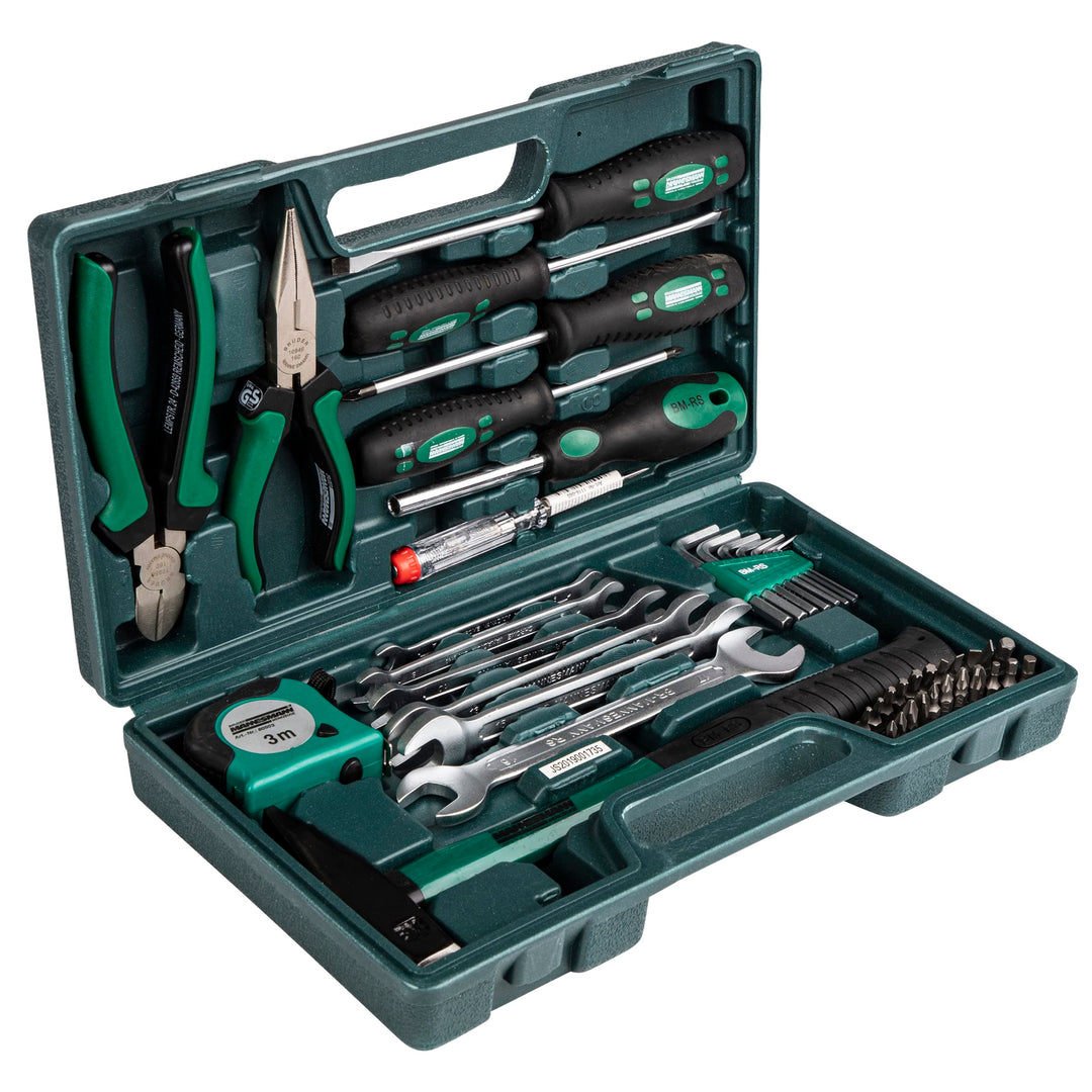 Brüder Mannesmann Werkzeuge M29032 Werkzeugkoffer, 47-teilig, Grün (Matt), (L x B x H) 335 x 335 x 1