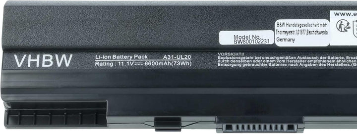 vhbw Akku kompatibel mit Asus Eee PC 1201HA, 1201HAB, 1201HAG, 1201K, 1201N, 1201N-PU17-BK Notebook