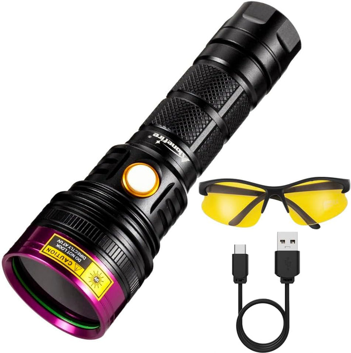 Alonefire SV18 12W UV Taschenlampe 365nm USB Aufladbar UV Schwarzlicht Taschenlampe Haustier Urin De