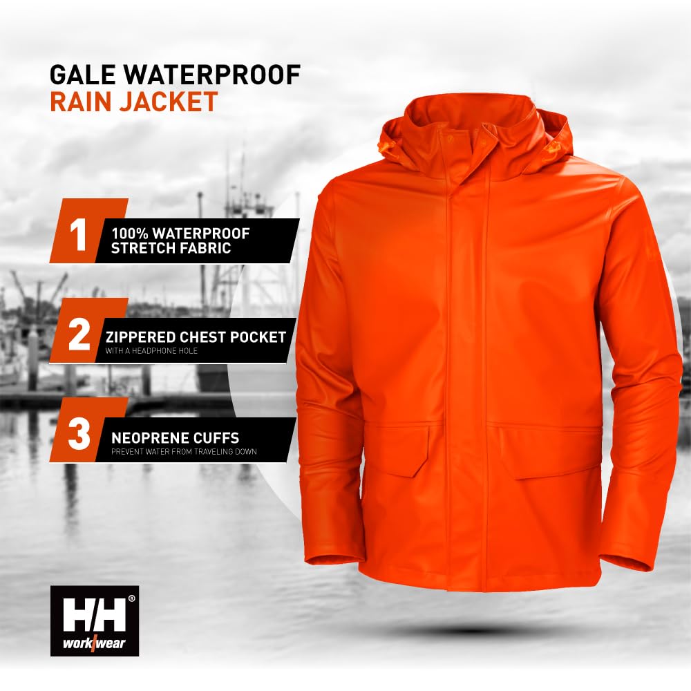 Helly Hansen Workwear Herren Gale Wasserdichte Regenjacke XS Dunkelorange, XS Dunkelorange