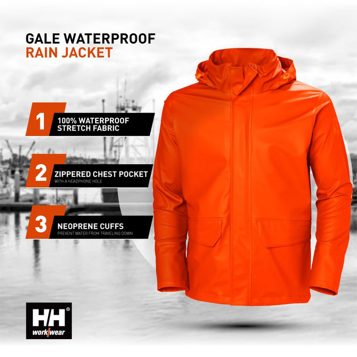 Helly Hansen Workwear Herren Gale Wasserdichte Regenjacke XS Dunkelorange, XS Dunkelorange
