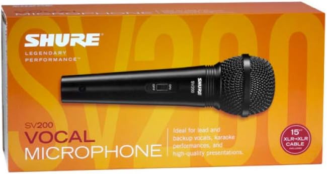 Shure SV200-Mikrofon, dynamisch, Schwarz 15 'XLR-zu-XLR-Kabel, 15 'XLR-zu-XLR-Kabel