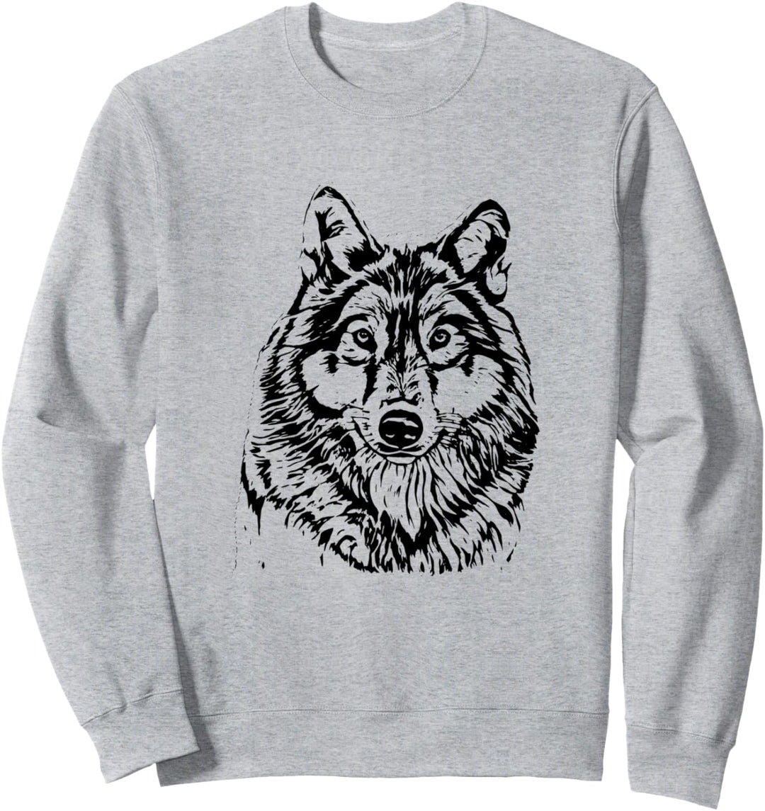 Wolf im Vollmond Motiv Wölfe Lupus Mond Rudel Tiere Raubtier Sweatshirt