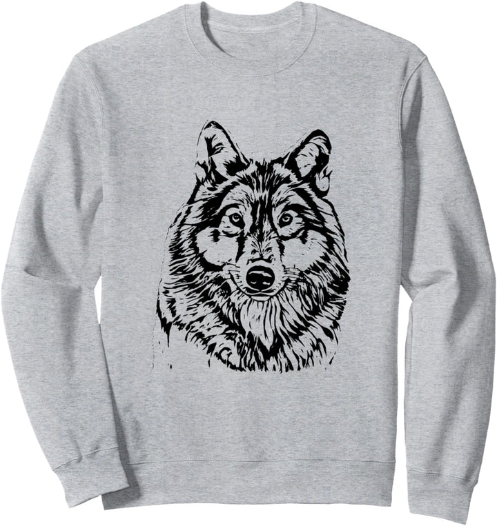Wolf im Vollmond Motiv Wölfe Lupus Mond Rudel Tiere Raubtier Sweatshirt