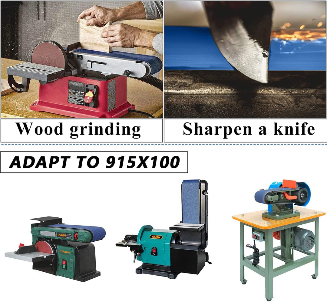 12 Stück Beruf Schleifband Set,Zirkoniumkorund Schleifbänder 100 x 915 mm,je 2 Stück Körnung（60,80,1