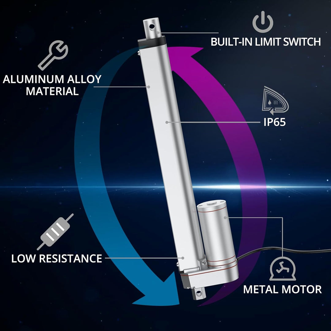 Justech Linearmotor Verstellantrieb Toröffner Linear Actuator Motor 12v DC 750N 250mm Lineartechnik