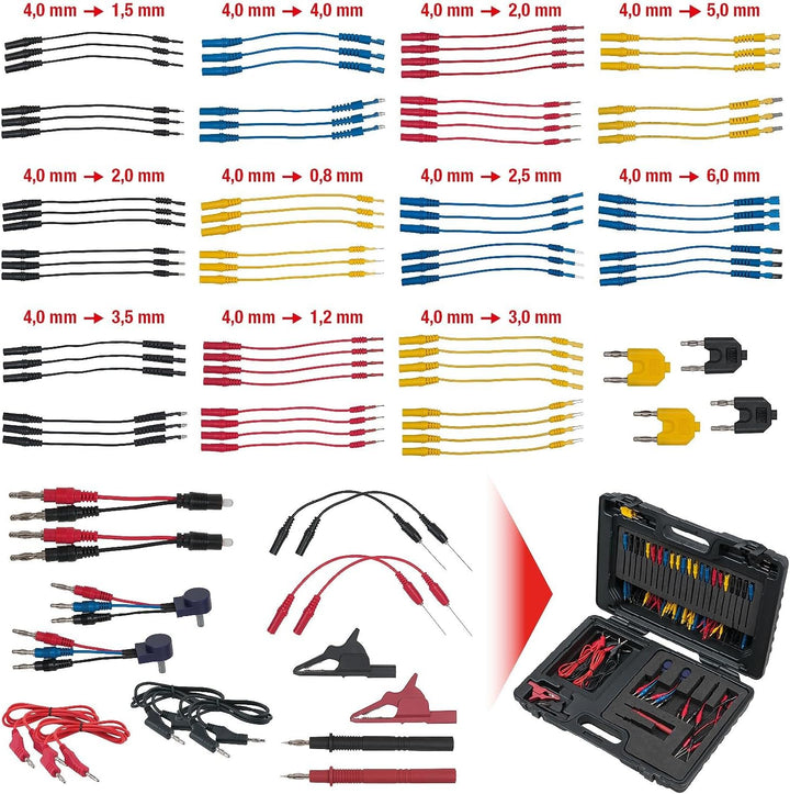 KS Tools 150.0950 12/24V Master Diagnose Prüf- und Mess-Kabel-Satz, 92-tlg.