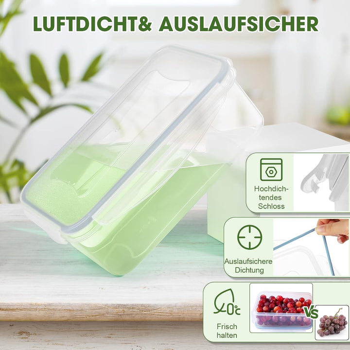YASHE Frischhaltedosen mit deckel 16pcs (8 Behälter, 8 Deckel), Vorratsdosen Set, 100% Auslaufsicher
