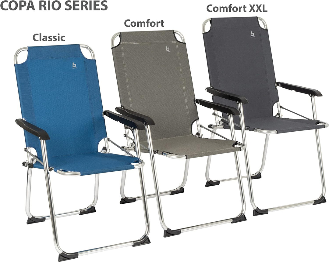 Unbekannt BO-Camp Alu Campingstuhl Copa Rio Comfort Klapp Stuhl Sessel Garten Stuhl Angel Beige, Bei