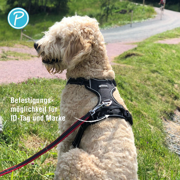 Petlando Hundegeschirr Outdoor – stark reflektierend, gepolstert, atmungsaktiv, robust, stufenlos ve