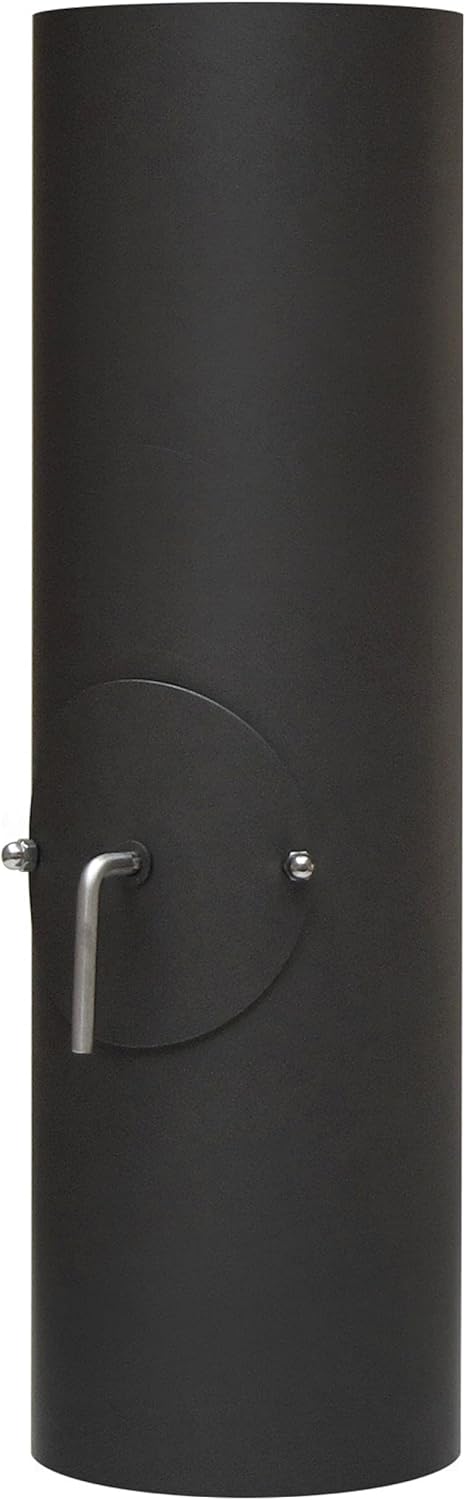 raik Rauchrohr/Ofenrohr mit Zugregulierung, Tür und Kondensatring 150 mm Durchmesser 500 mm Länge 2