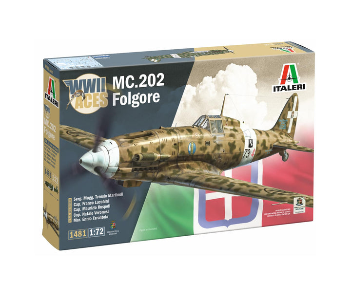 Italeri 1481 1:72 MC.202 Folgore Aces Modellbausatz Militärflugzeug