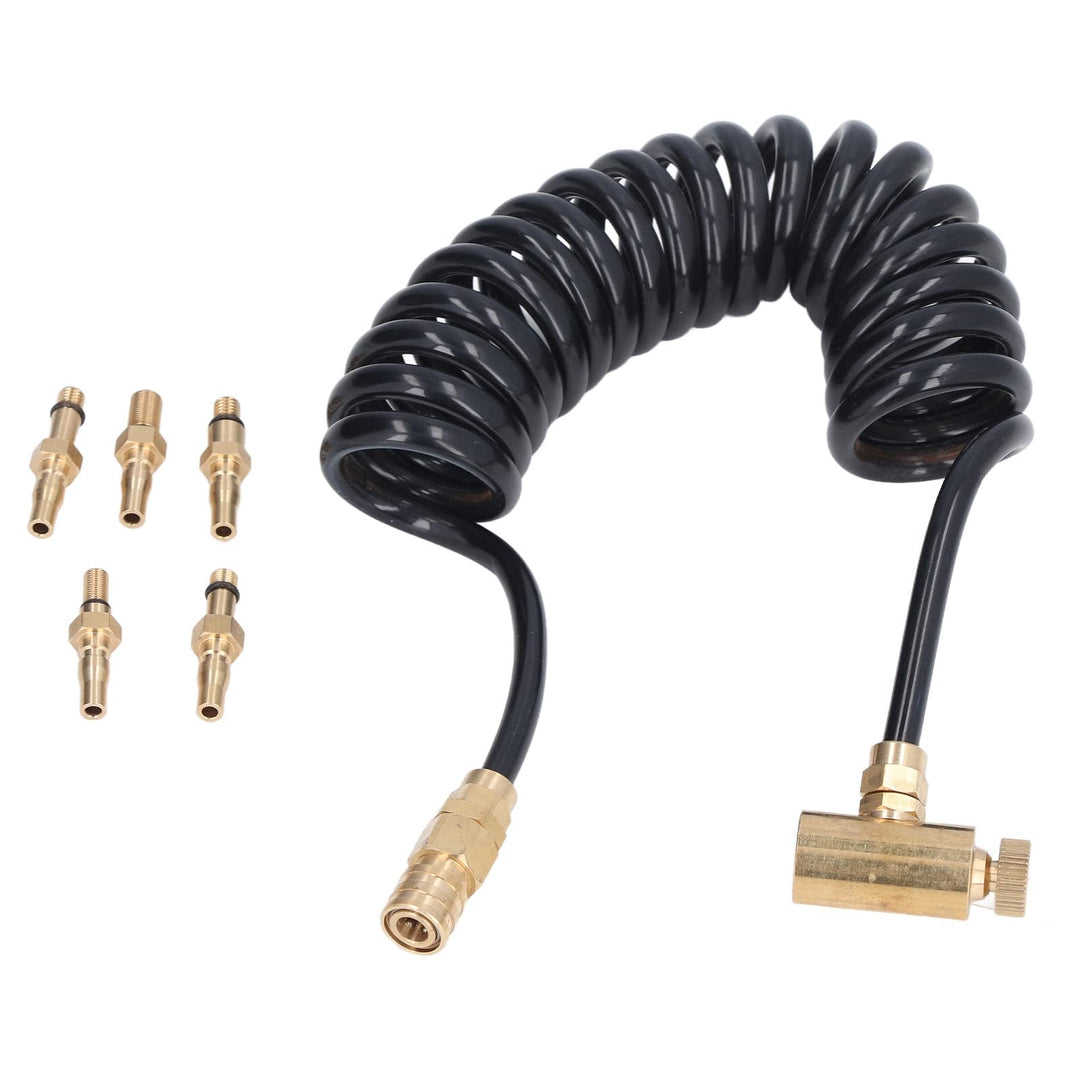 Airsoft Schlauch Set, 1,5M Flexibler Airsoft Schlauch + 5Stück Messing Adapter Set Air Gun Zubehör,