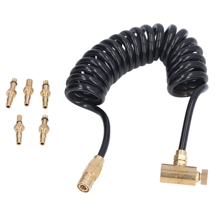 Airsoft Schlauch Set, 1,5M Flexibler Airsoft Schlauch + 5Stück Messing Adapter Set Air Gun Zubehör,