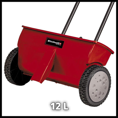 Einhell Streuwagen GC-SR 12 (12 l, 45 cm Streubreite, Doppelschubbügel, beidseitiger Schnappverschlu