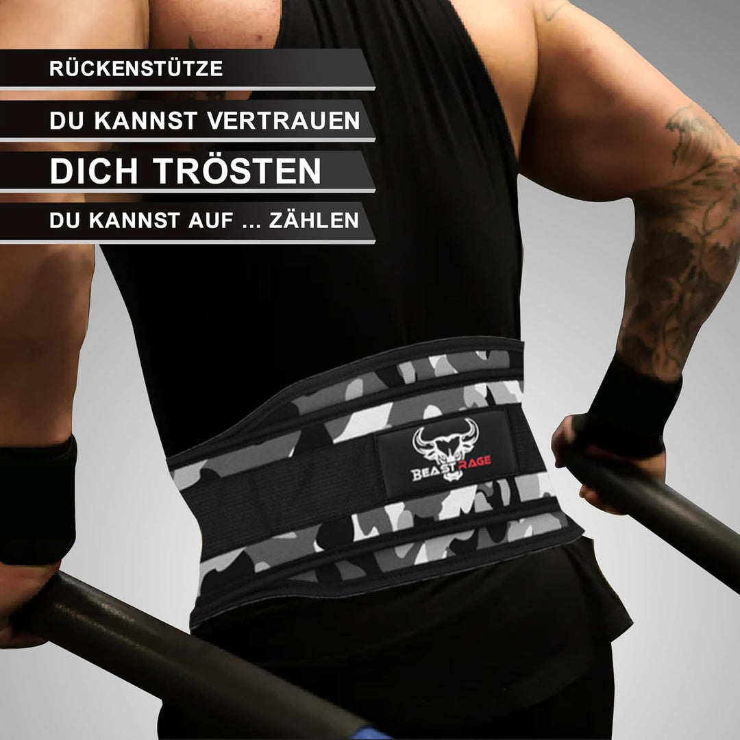 BEAST RAGE Gewichthebergürtel, Leder, strapazierfähig, Fitnessstudio, Bodybuilding, Workout, Trainin
