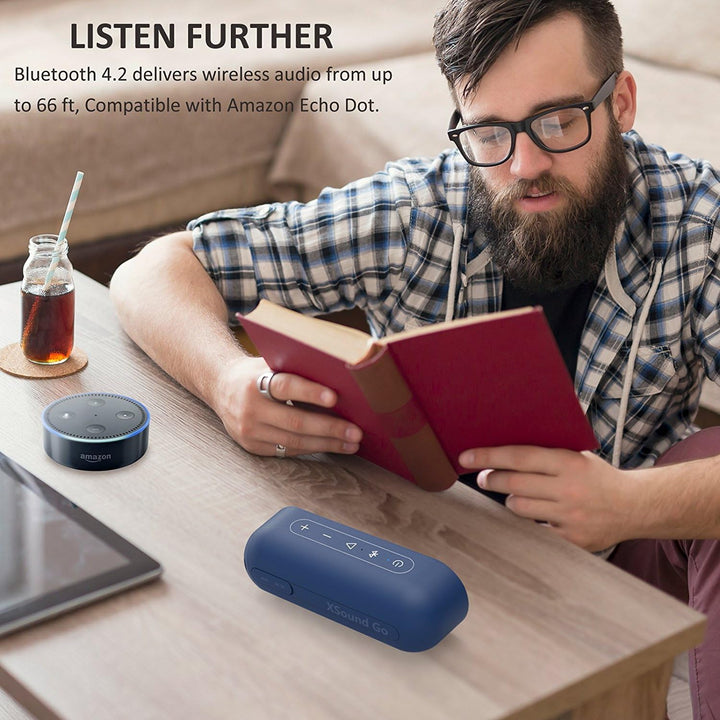 Tribit Bluetooth-Lautsprecher, XSound Go-Lautsprecher mit 16W lautem Klang und tieferem Bass, 24 Stu