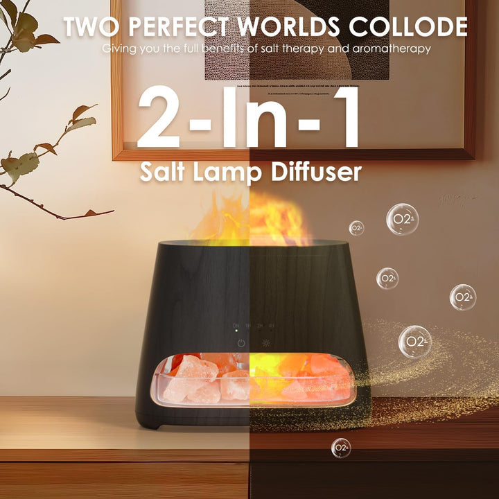 SALKING 2-in-1 Aroma Diffuser & Salt Range Pakistan Leuchte, Flammeneffekt Diffusor Aromatherapie fü
