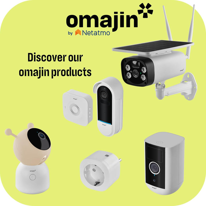 OMAJIN by Netatmo, Smarte Babyphone-Kamera, 2K HD, Nachtsicht, Info bei Weinen, bidirektionales Audi