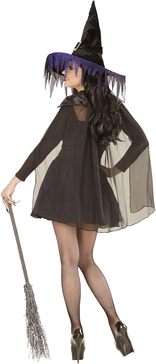 W WIDMANN MILANO Party Fashion - Kostüm glimmer Hexe, Oberteil, Rock, Umhang, Hut, Fasching, Hallowe