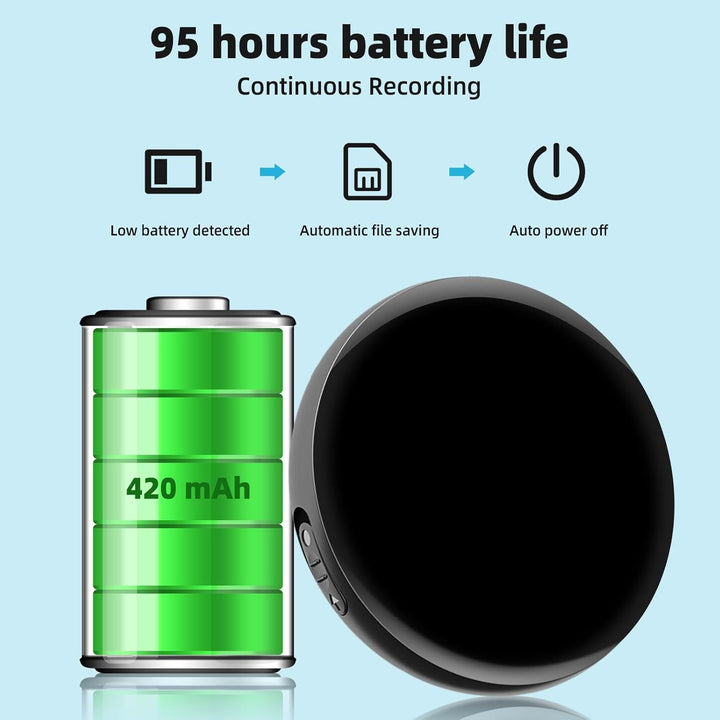64GB Diktiergerät Mini - Aufnahmegerät mit Spracherkennung Magnet Voice Recorder mit Rauschunterdrüc