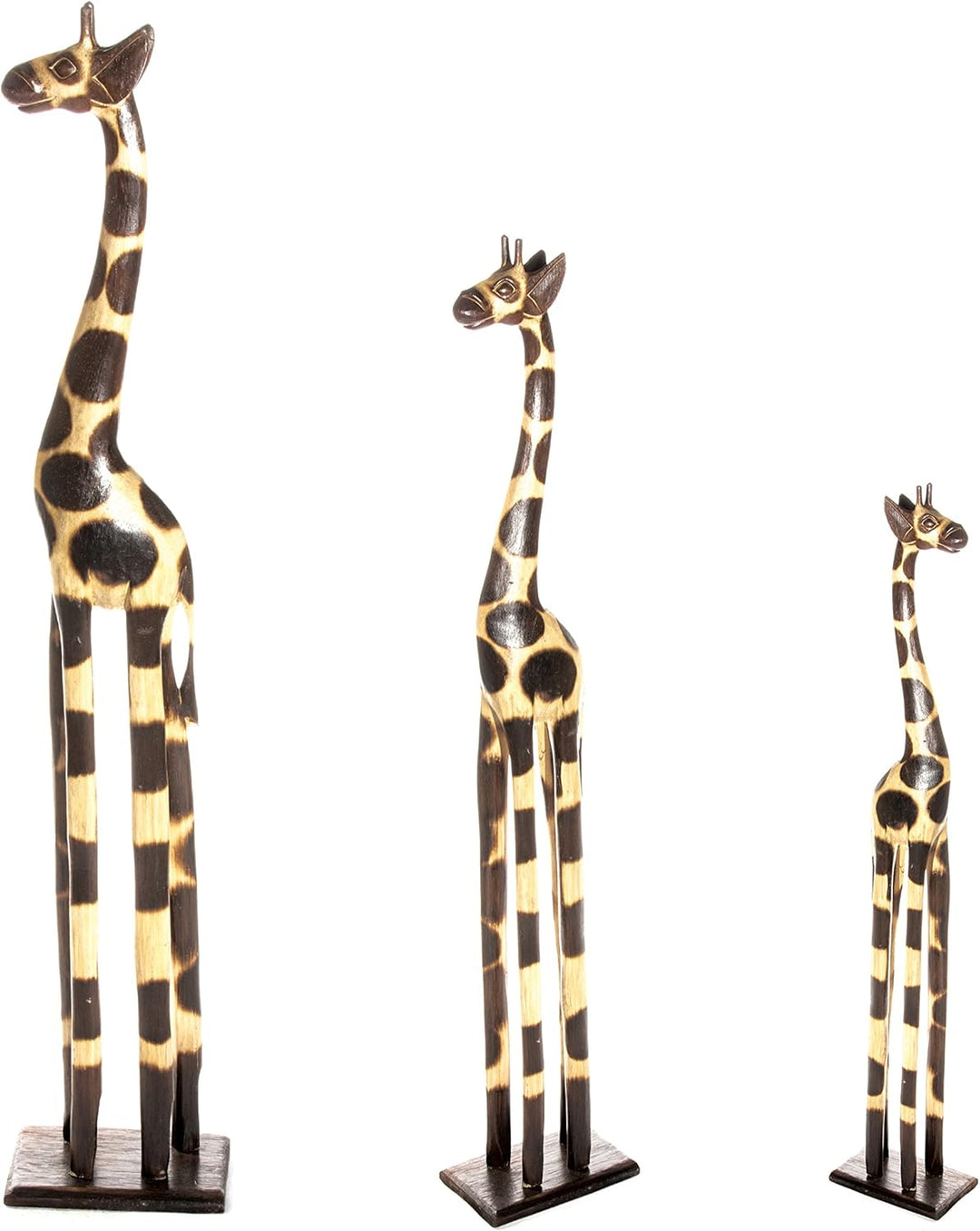 3 er Set 100cm 60cm 20cm Holz Holzgiraffen Familie Holzgiraffe Giraffe Afrika Stil GH