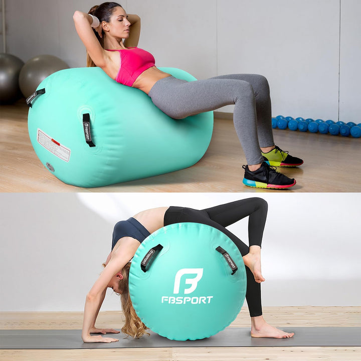 FBSPORT Aufblasbare Air Roll, 100/120cm Aufblasbare Luft Rollen, Yoga Gymnastik Zylinder, Gymnastikm