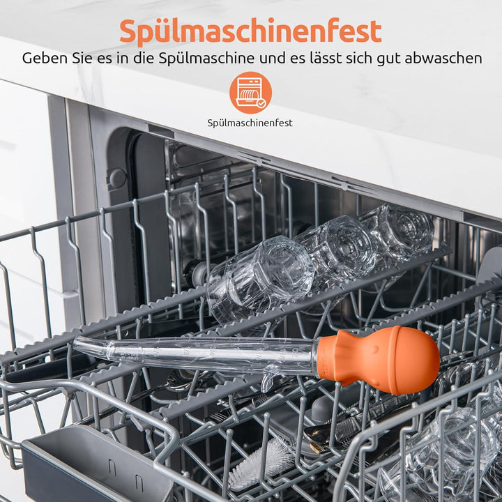 U-Taste 109℃ Hitzebeständige Grosse Abgewinkelte Bratenspritze Tritan Putenfleisch-Fettpipette mit S