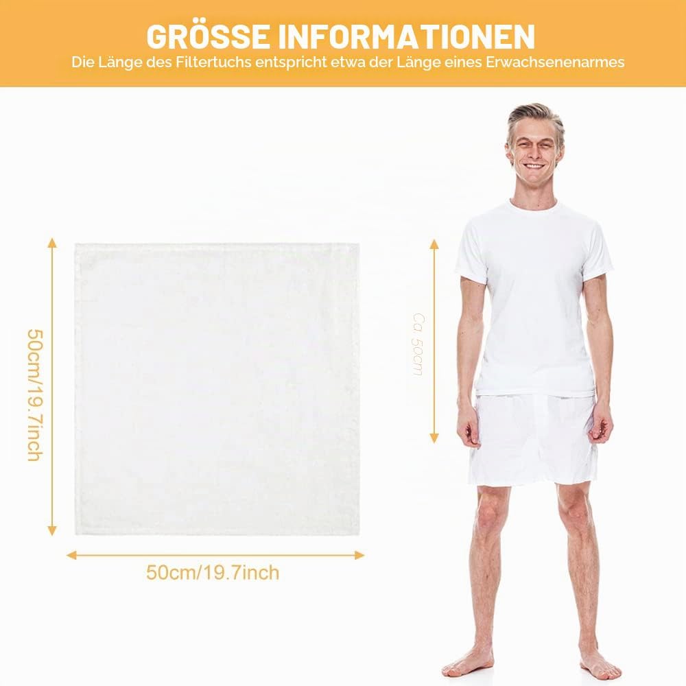 Refrung 10 Stück Seihtuch Passiertuch 50 x 50cm Käsetuch Filtertücher Waschbarem Filtertuch Siebtuch