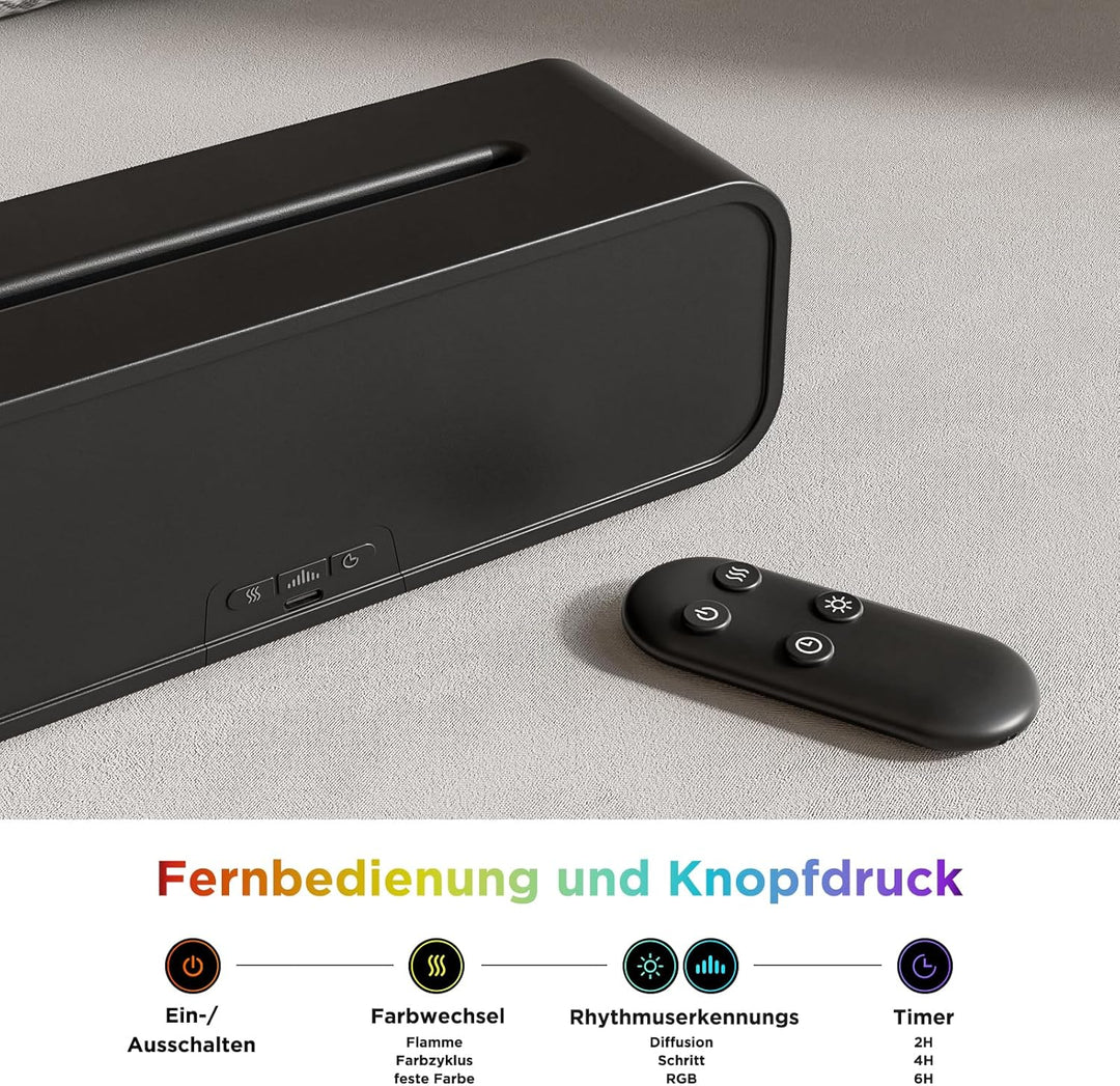 Aroma Diffuser für Ätherische Öle - Rhythmus Erkennung Aromatherapie Diffusor mit RGB Flamme Variati