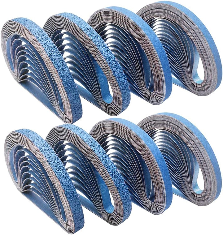 Zirkonkorund Schleifbänder 30 x 533 mm je 5 x Körnung 60/80/100/120/240/320 für Bandschleifer|Powerf