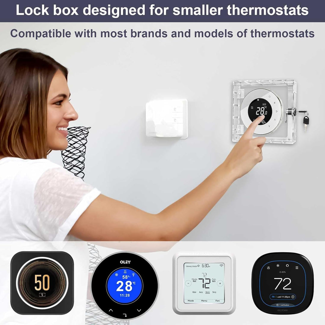 Yallmie 2 Stück Thermostatschutz,12X14.3X4.5cm Thermostat Schliesskasten Transparenter Thermostat Ab