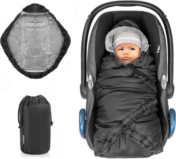 Zamboo Einschlagdecke für Babyschale und Babywanne - praktische Alternative zum Winter Fusssack, wei