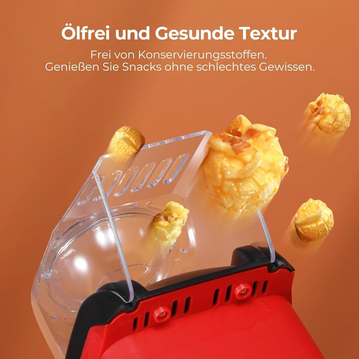 YASHE Popcornmaschine, 1200W Heissluft Popcorn Maker, Elektrische Popcorn Maschinen, One-Touch-Bedie