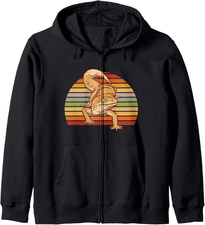 Retro Gecko Eidechse Reptilien Salamander Haustier Kapuzenjacke