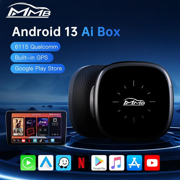 MMB Wireless CarPlay AI Box Adapter, Android 13 Q2W 6115, Q2W 6115