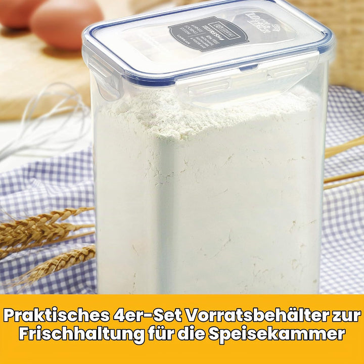 Lock &amp; Lock Vorratsdose HPL813, rechteckig 1800 ml 5.9 x 4.3 x 7.3" Pack of 4, 5.9 x 4.3 x 7.3" Pack