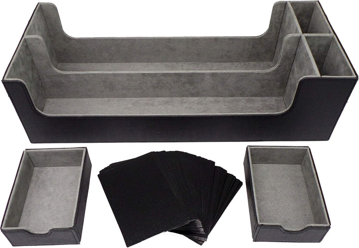 docsmagic.de Premium 2-Row Trading Card Storage Box Black + Trays & Divider - MTG PKM YGO - Sammelka