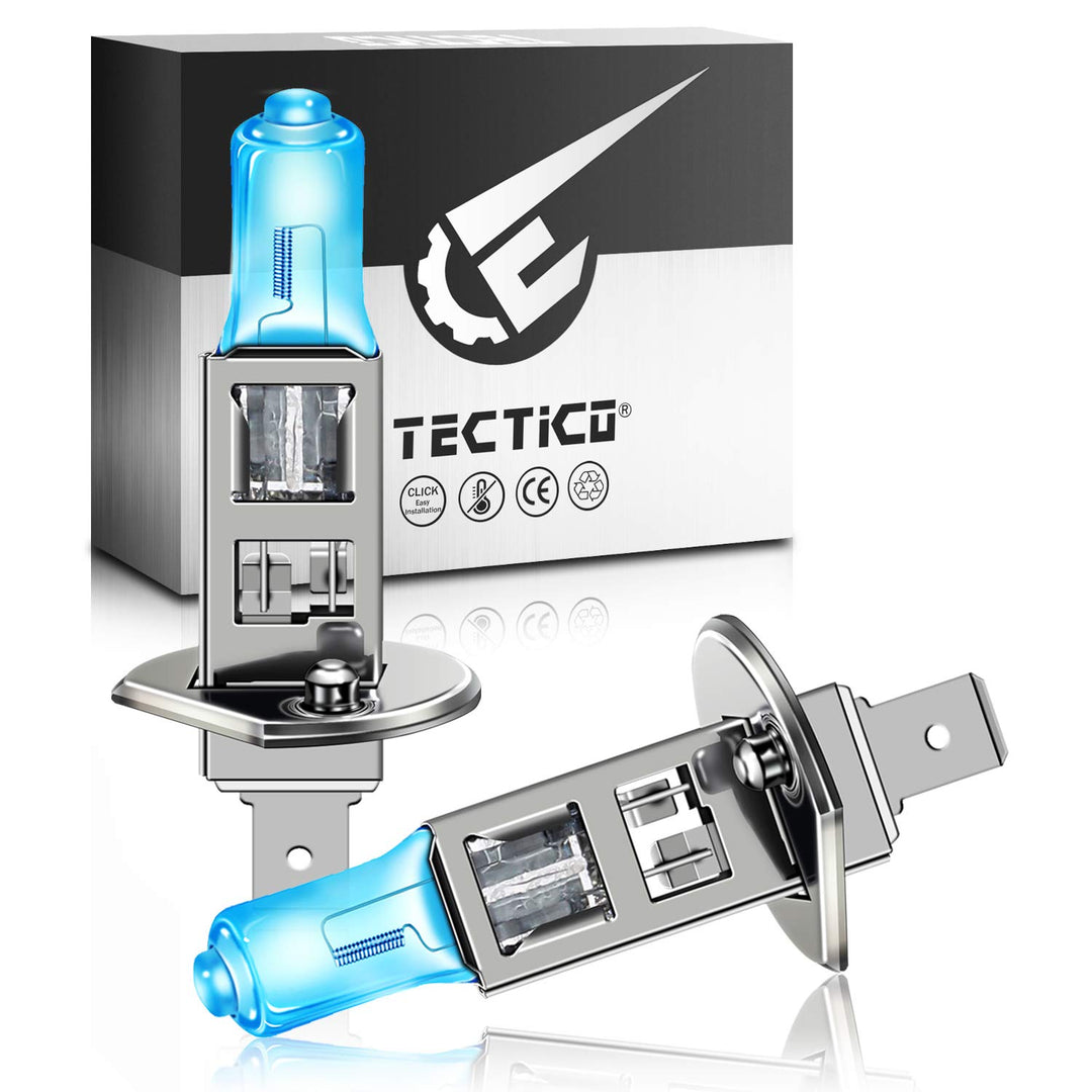 TECTICO H1 P14.5s Fernlicht Halogen Birne 12V 55W Warmweiss +130% Ultra Heller Abblendlicht Nebelsch