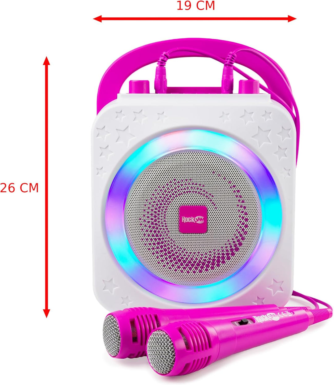 RockJam Ring Bluetooth Karaoke Machine with Two Mics