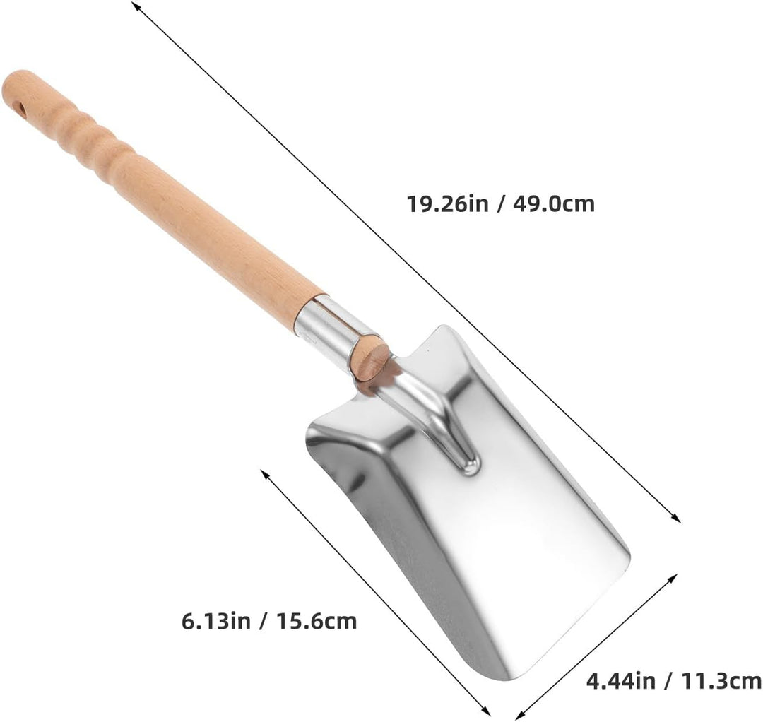 TOYANDONA Lange Kohlenschaufel: Robuste Ascheschaufel aus Edelstahl für Grill, Kamin, Feuerstelle, K