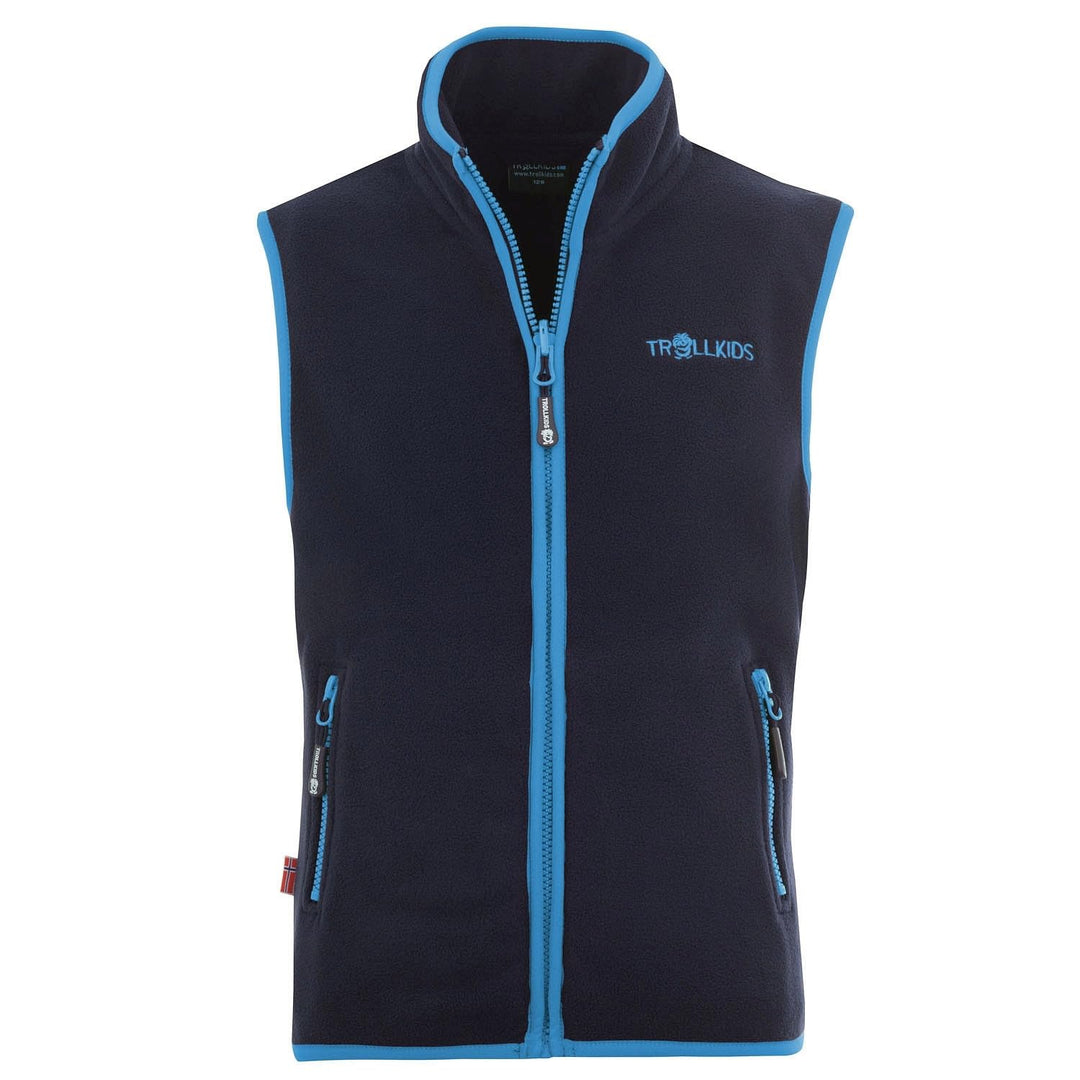 Trollkids Kinder Fleece-Weste Arendal 92 Marineblau / Hellblau, 92 Marineblau / Hellblau