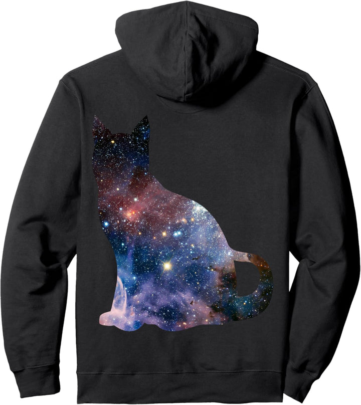 Weltraumgalaxiekatzenschattenbild Pullover Hoodie