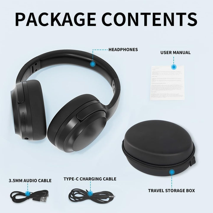 Kabelloser Bluetooth Over-Ear-Kopfhörer, On-Ear-Kopfhörer Mit Mikrofon, Bis Zu 40 Stunden Akkulaufze