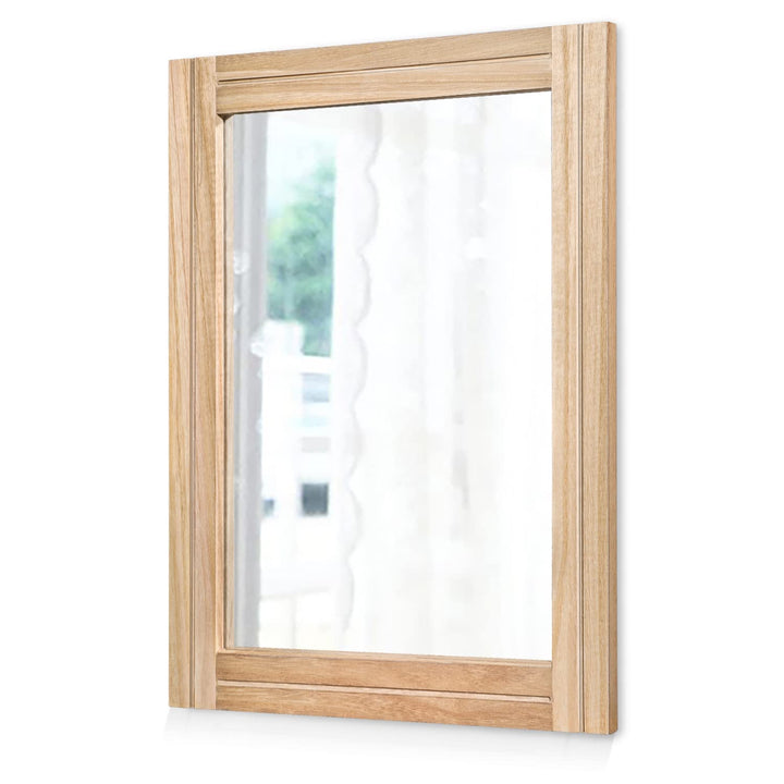 AAZZKANG Rustikale Spiegel für Wand, rechteckig, Holzrahmen, Spiegel, Bauernhaus, Schlafzimmer, Bade