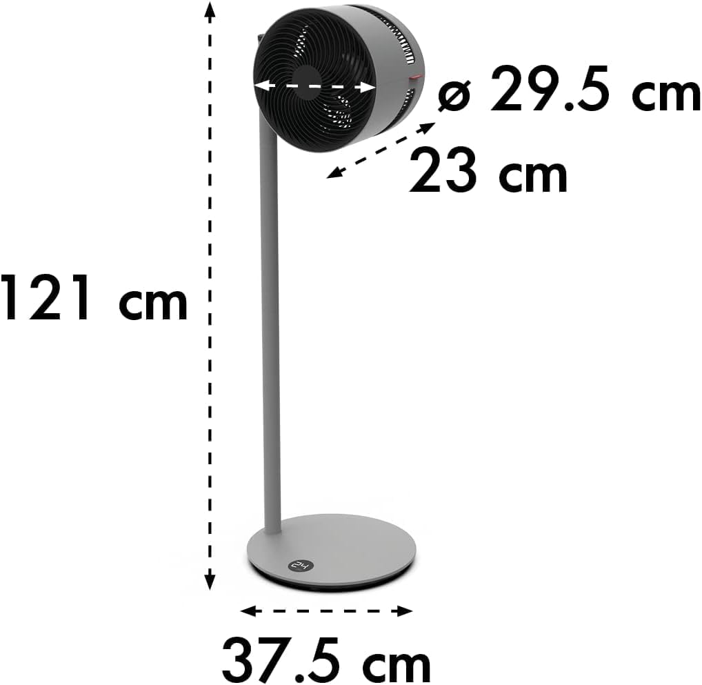BONECO Ventilator F235 I Standventilator I höhenverstellbar bis 121cm I 32 Leistungsstufen I App-Ste